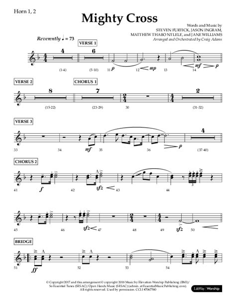 Mighty Cross Choral Anthem Satb French Horn Sheet Music Pdf Lifeway