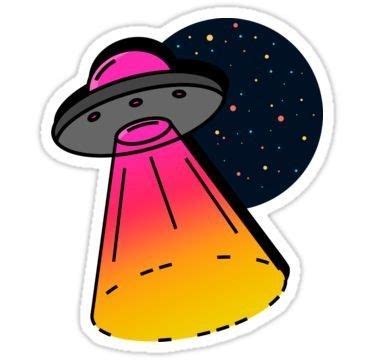 A Sticker With An Image Of A Flying Saucer