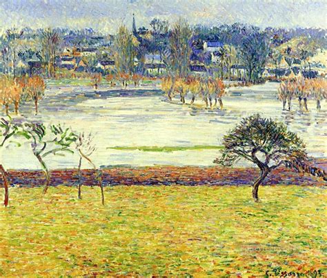 flood white effect eragny 1893 Camille Pissarro Landscapes river Painting in Oil for Sale