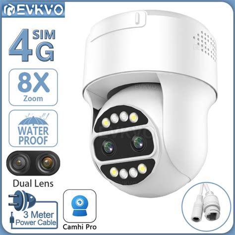 Evkvo Mp Dual Lens G Sim Card Ip Ptz Poe Wifi Camera Ai Human