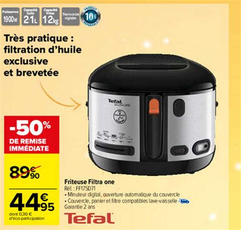 Promo Friteuse Filtra One Tefal Chez Carrefour Market Icatalogue Fr