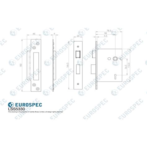 Eurospec Economy Easi T 3 Lever Sashlock 76mm Satin Nickel Plated