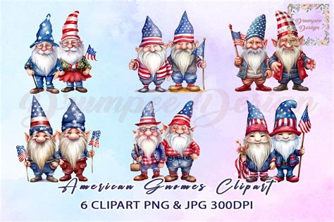 American Gnomes Watercolor Clipart Grafik Von Drumpee Design Creative