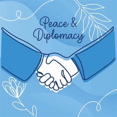 Sketch Of Pair Of Shaking Hands Peace And Diplomacy Flat Concept Vector