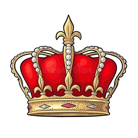 King Crown Engraving Vintage Vector Illustration