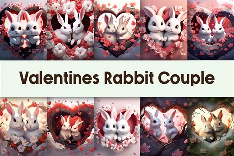 Valentines Rabbit Couple Graphic By Pamilah · Creative Fabrica