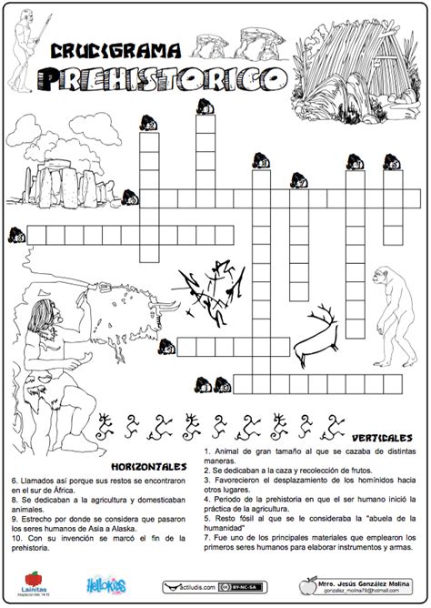 La ficha Crucigrama Prehistórico realizada por Jesús González Molina