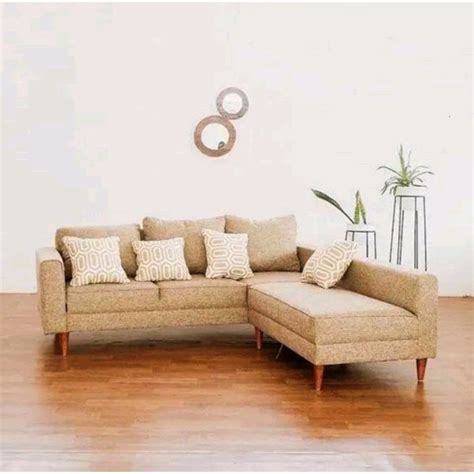 Jual Sofa L Putus Minimalis Retro Sofa Ruang Tamu Kaki Kayu Shopee