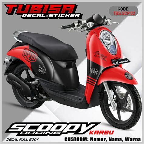 Jual Dekal Stiker Scoopy Karbu Full Body Decal Sticker Striping Motor