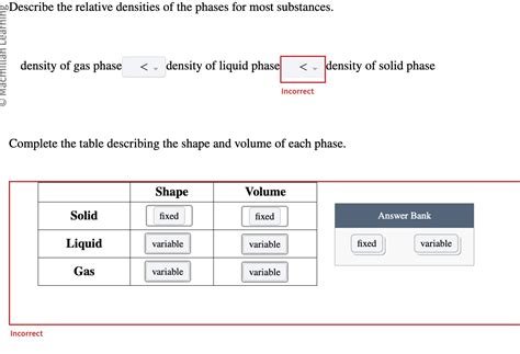 Describe The Relative Densities Of The Phases Studyx