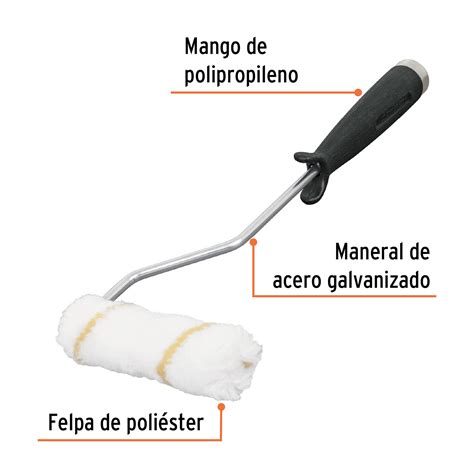 Ficha Tecnica Mini rodillo para pintar 4 x 3 8 de poliéster Truper