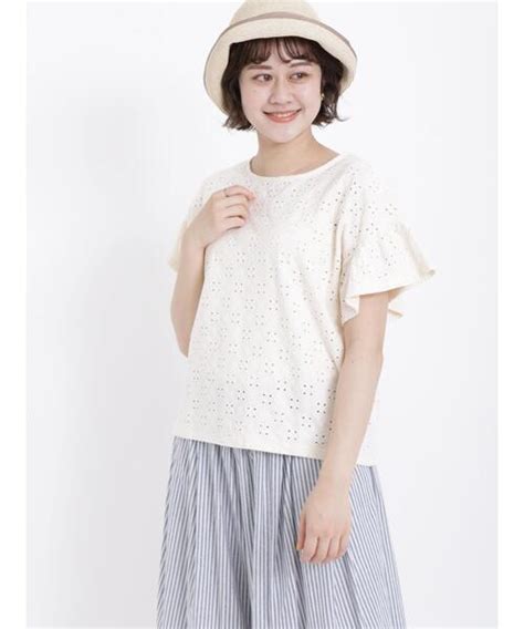 Samansa Mos2（サマンサ モスモス）の「アイレットレース柄カットソー（tシャツカットソー）」 Wear