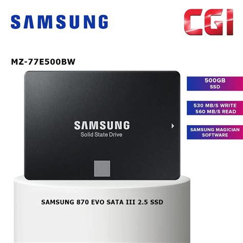 Samsung 870 Evo Sata Iii 25 500gb Ssd Mz 77e500bw Shopee Malaysia