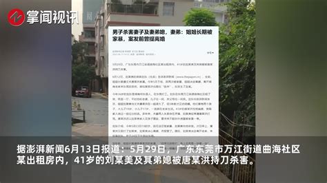 男子杀害妻子及其弟媳，妻弟称姐姐长期被家暴，案发前曾提离婚新浪新闻