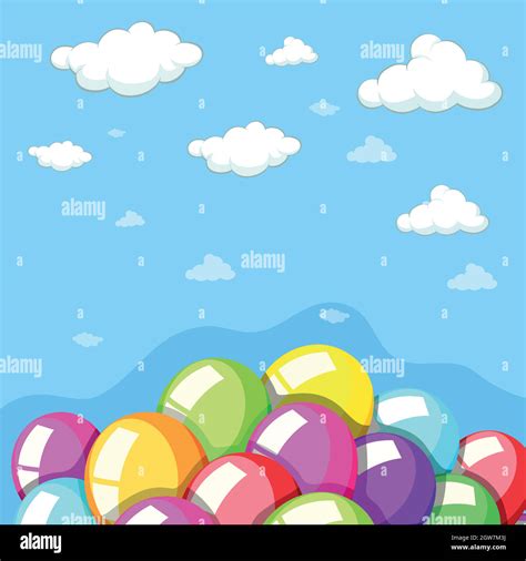 Sky Background With Colorful Balloons Stock Vector Image And Art Alamy