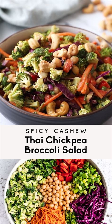 Spicy Cashew Chickpea Broccoli Salad With Ginger Peanut Dressing Artofit