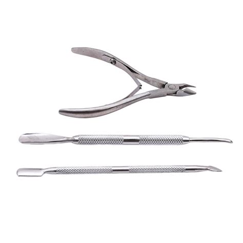 Cheap 3PCS Set Stainless Cuticle Nippers Cuticle Pusher Remover Scissor