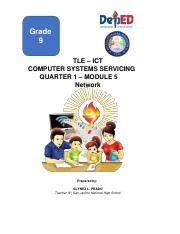 Q Week Pdf Grade Tle Ict Computer Systems Servicing Quarter