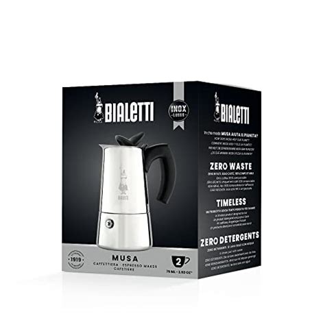 Bialetti Musa Induction Stainless Steel Stovetop Espresso Coffee Maker Suitable For All