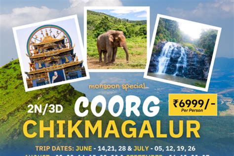 Monsoon Spl Coorg Chikmagalur Package From Hyderabad Weekendyaari