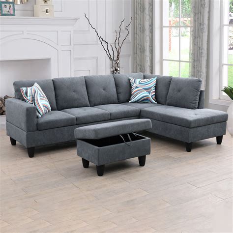 Latitude Run Laszlo 3 Piece Upholstered Sectional Wayfair