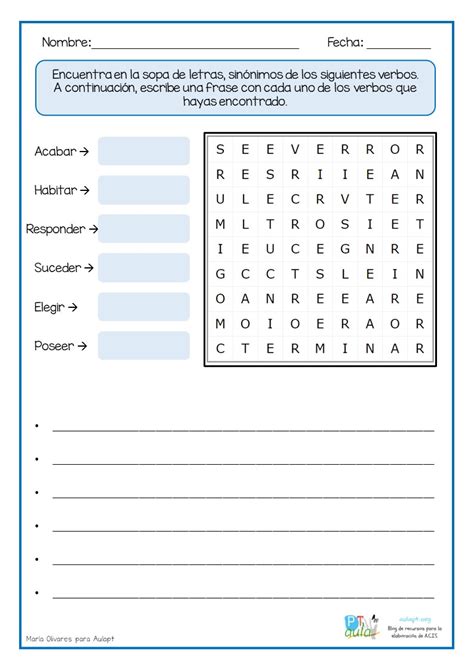 Sopa De Letras De Verbos En Español Para Imprimir Imagui