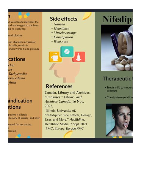 Health Center Brochure 1 Nifedipine Therapeutic Use Side Effects