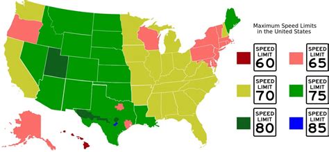 US Speed Limits by State Map Infographic America Map, States In America, United States, New ...