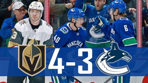 Canucks Vs Golden Knights Highlights Nov 29 2018 HD YouTube