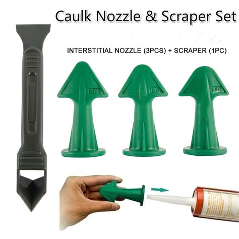 Caulk Nozzle And Scraper Set Silicone Scraper Caulking Tools Walmart