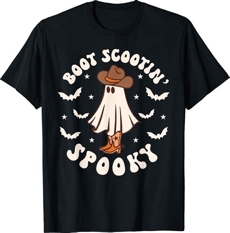 Hot Trending Kiraa Tee With Retro Western Cute Ghost Funny Boot Scootin Spooky Unisex S 5Xl T