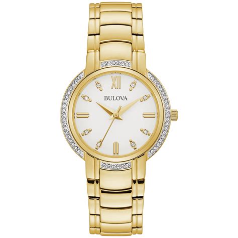 Bulova - Bulova Women's Gold-Tone Crystal Watch 98L280 - Walmart.com ...