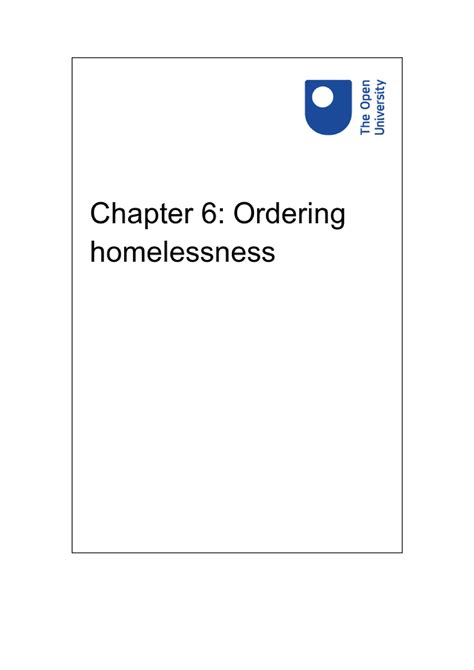 Chapter Ordering Homelessness Dd Introducing The Social Sciences