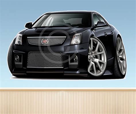 2011 2012 Cadillac Cts V Sedan Cartoon Wall Graphic Mural Decal 9483