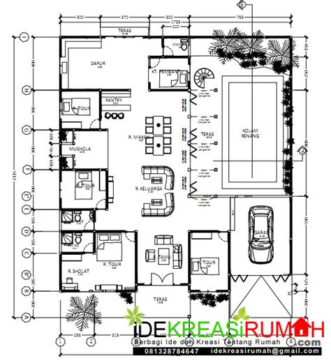 Gambar Denah Rumah Sederhana Lantai Dengan Kolam Renang Ide Kreasi