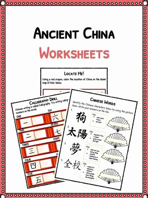 Ancient China Worksheets