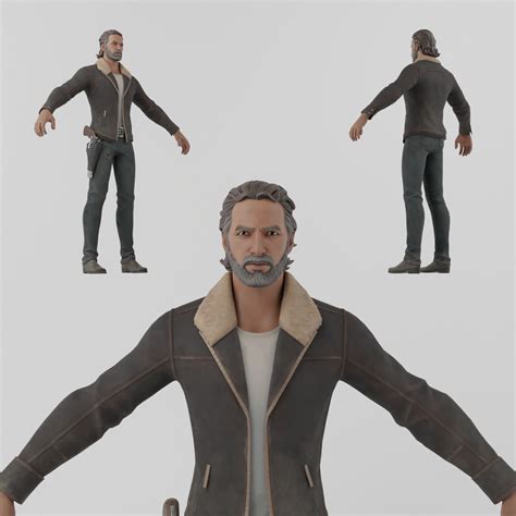 ArtStation - Rick Grimes The Walking Dead lowpoly Rigged | Resources