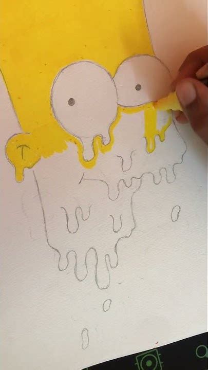 Drawing Bart Simpson Of Simpsons With Posca Markers Drip Effect