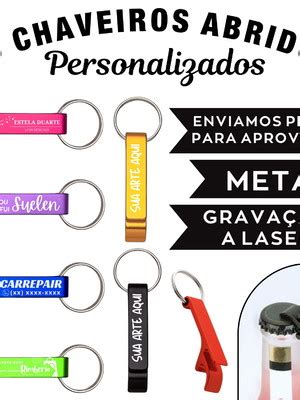 50 Chaveiros Abridor De Garrafa Personalizado A Laser Compre Produtos