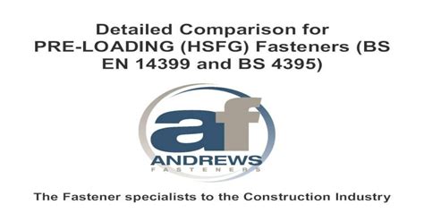 Detailed Comparison For Pre Loading Hsfg Fasteners Bs · Pdf