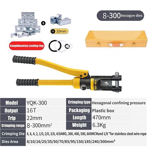 LFGUD 16T Hydraulic Crimping Tool 9 AWG To 600 MCM Battery Cable