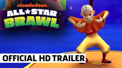 Nickelodeon All Star Brawl Aang Gameplay Showcase Youtube