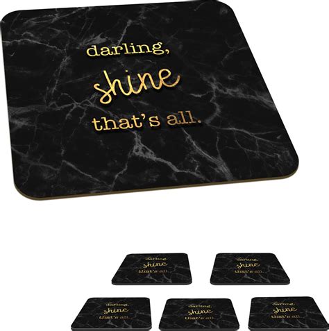 Onderzetters Voor Glazen Quotes Shine Goud Marmer 10x10 Cm