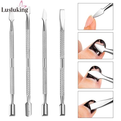 Stks Set Rvs Cuticle Pusher Dode Huid Vinger Dub Grandado