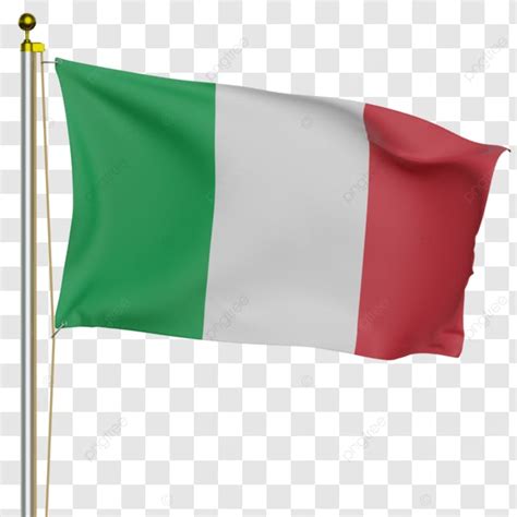 Italy Flag Waving With Pole Italy Flag Waving With Pole Transparent