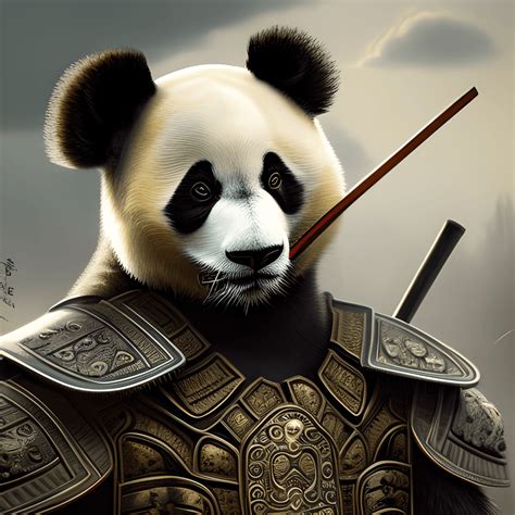 Grafik Anthropomorphe Panda Samurai R Stung Creative Fabrica