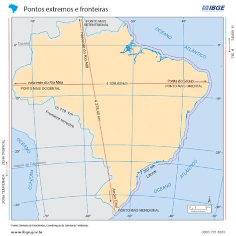 Pontos extremos do Brasil quais são mapa Mundo Educação