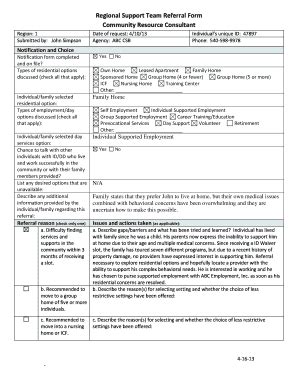 Fillable Online Dbhds Virginia Regional Support Team Referral Form