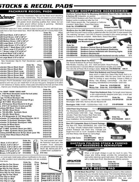 Pachmayr Recoil Pad Size Chart - Reviews Of Chart