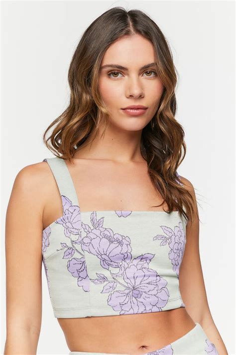 Floral Super Cropped Tank Top